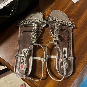 2 Lips Too Women's Silver Sandals